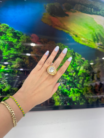 10K White Stone Ring