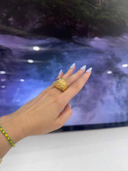10K White Stone Ring