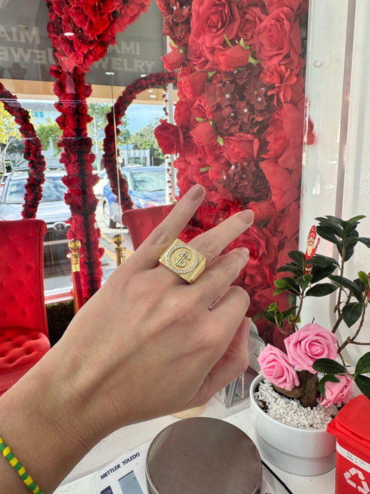 14K Money Sign Ring Size 9