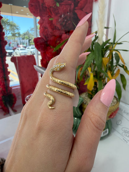14K Snake Ring