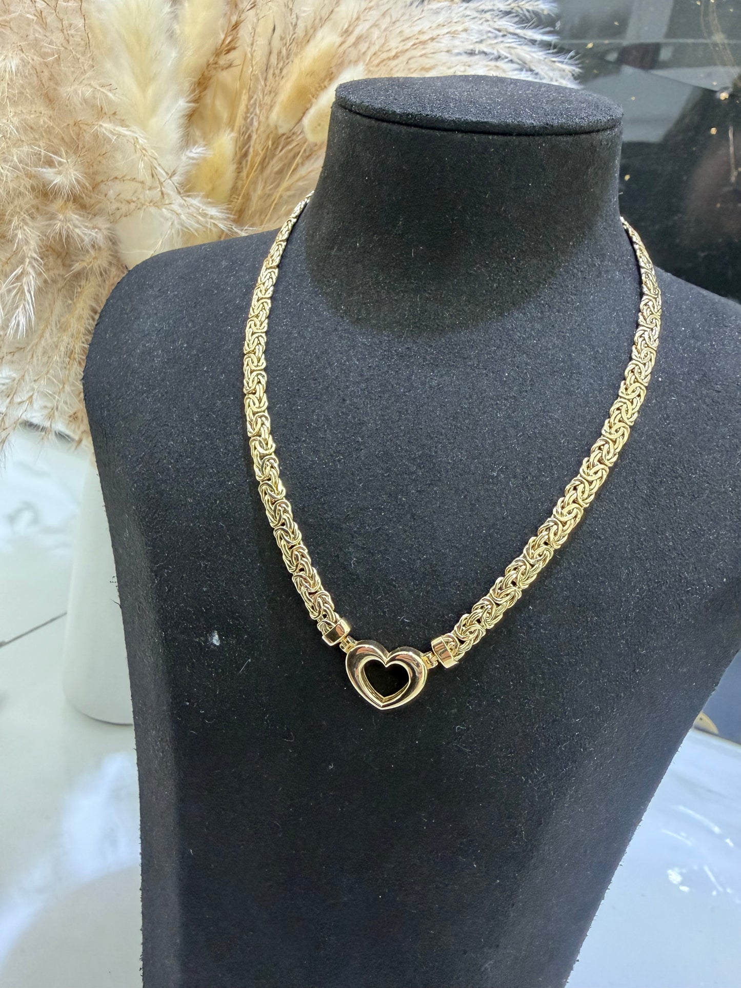 10K Heart Byzantine  Necklace