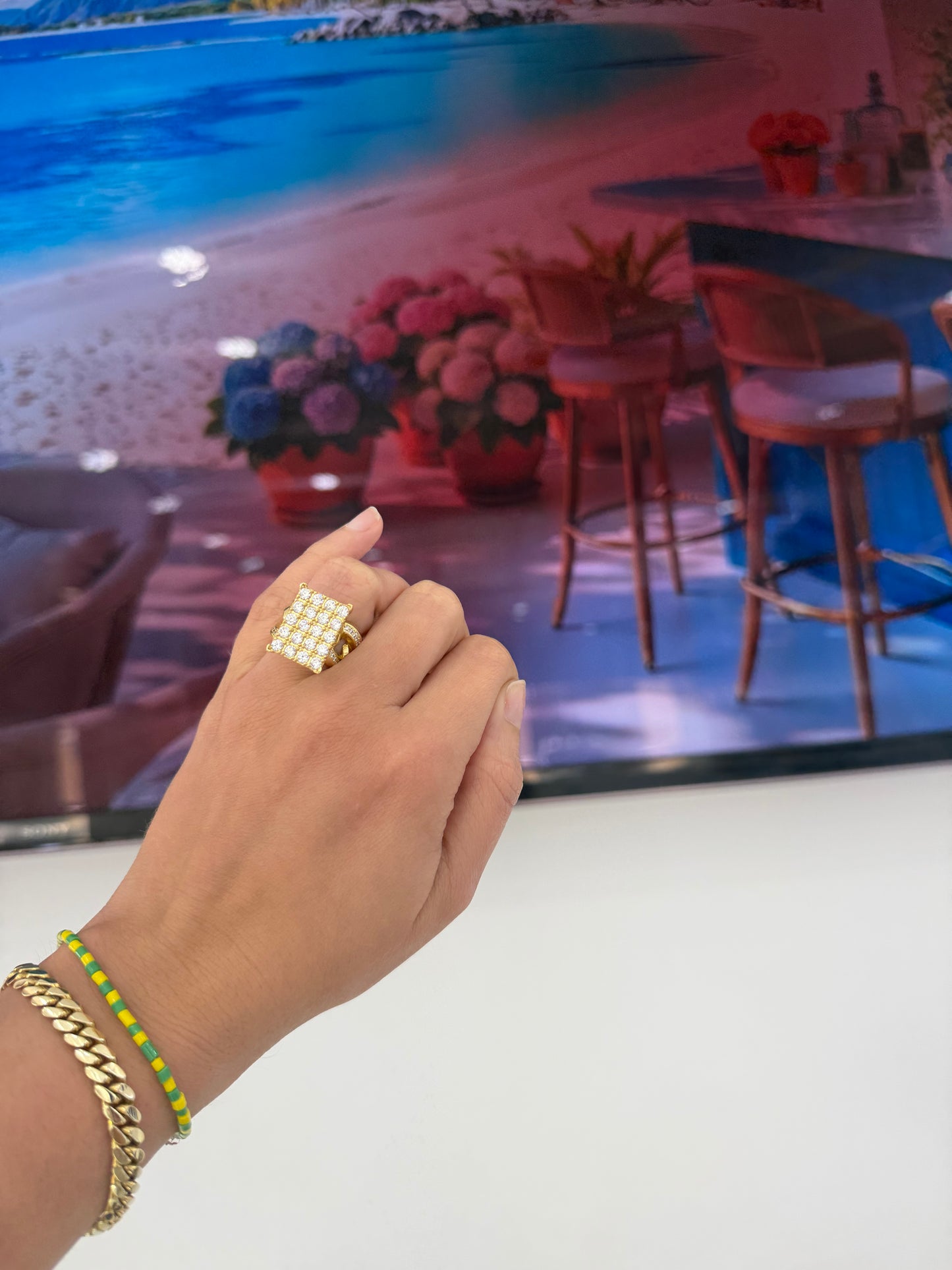 14k Square Princess Ring