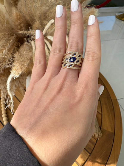 14K Evil Eye Ring