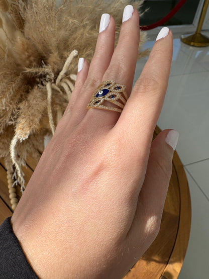 14K Evil Eye Ring