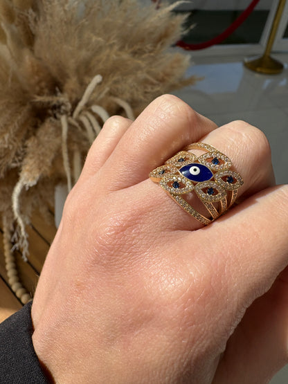 14K Evil Eye Ring