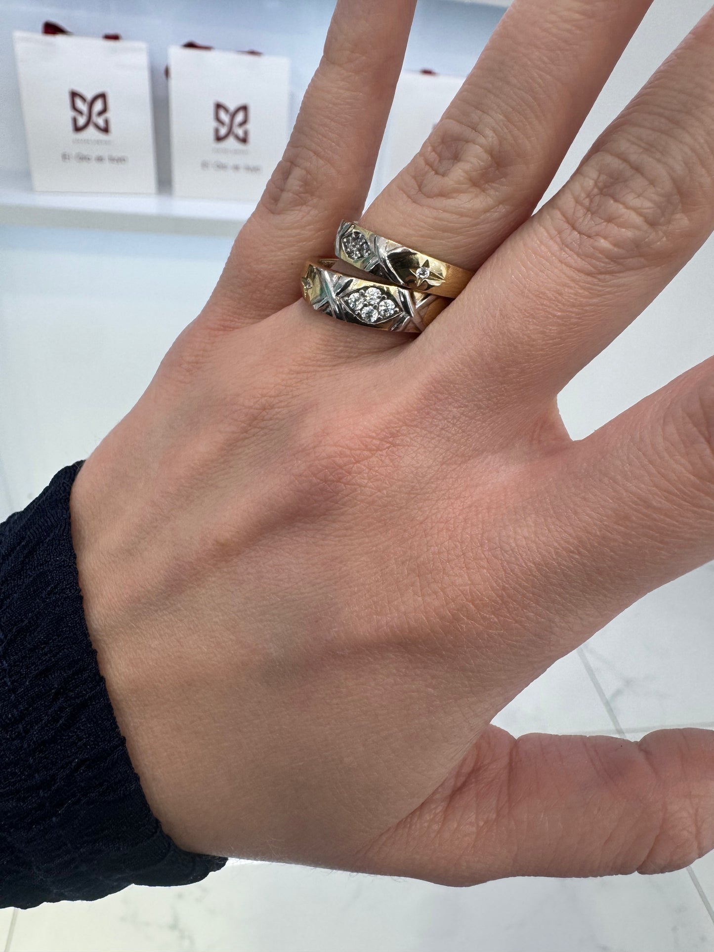 10K Duo Band  Rings
