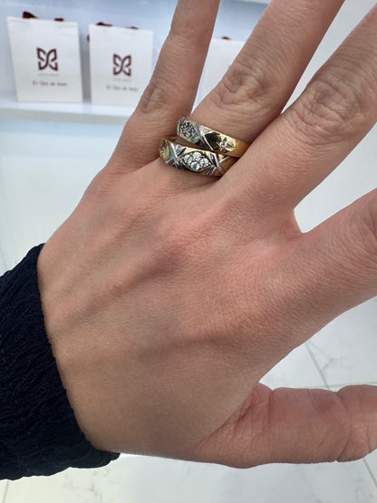 10K Duo Band  Rings