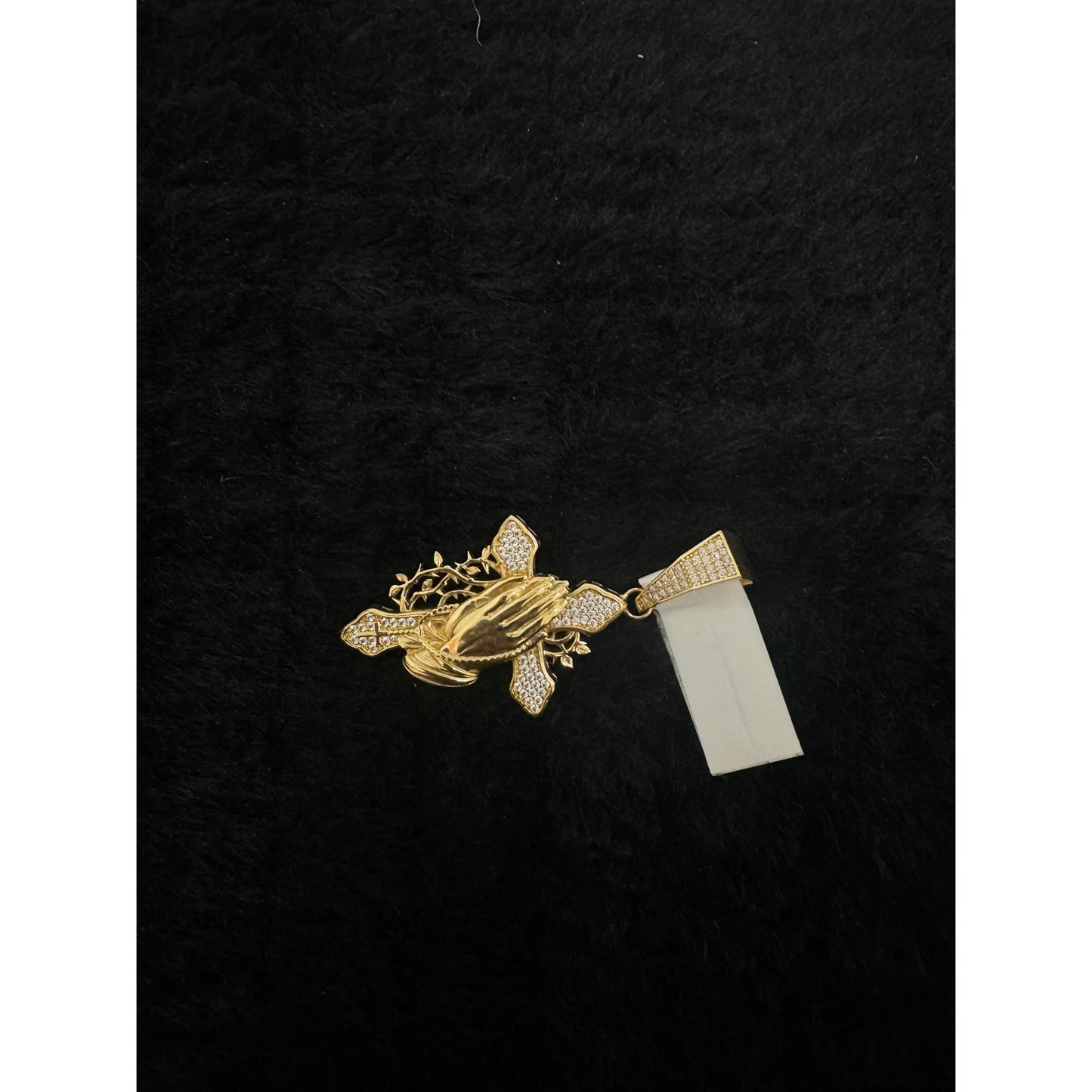 14k Hand with Cross Charm - Lightweight and Comfortable Jewelry for Everyday Use