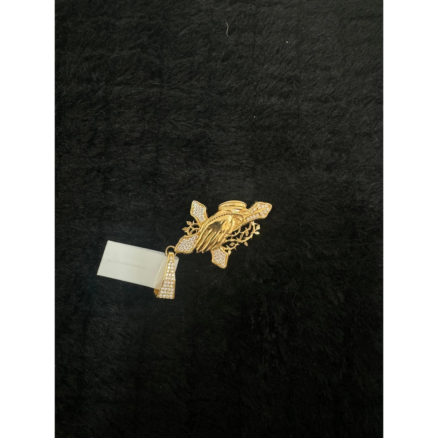 14k Hand with Cross Charm - Lightweight and Comfortable Jewelry for Everyday Use