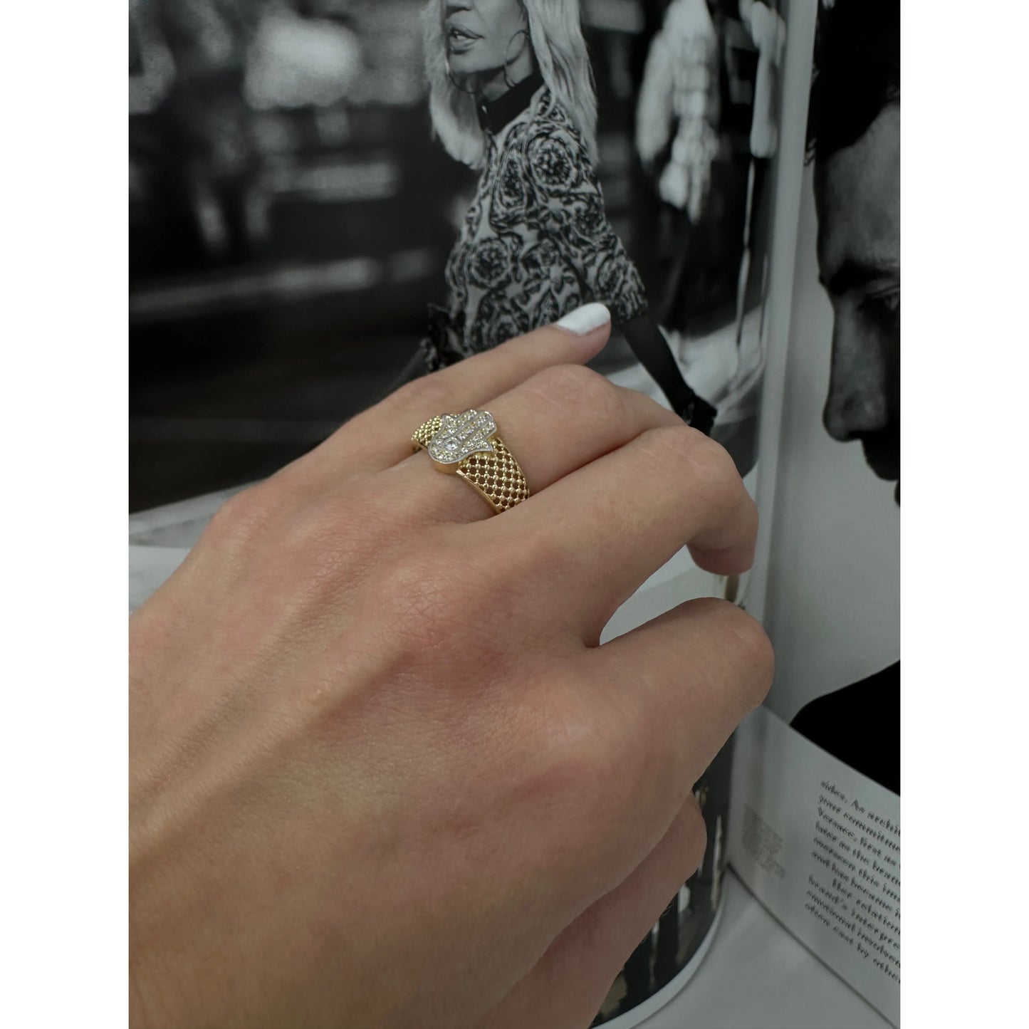 14K Hamsa Ring