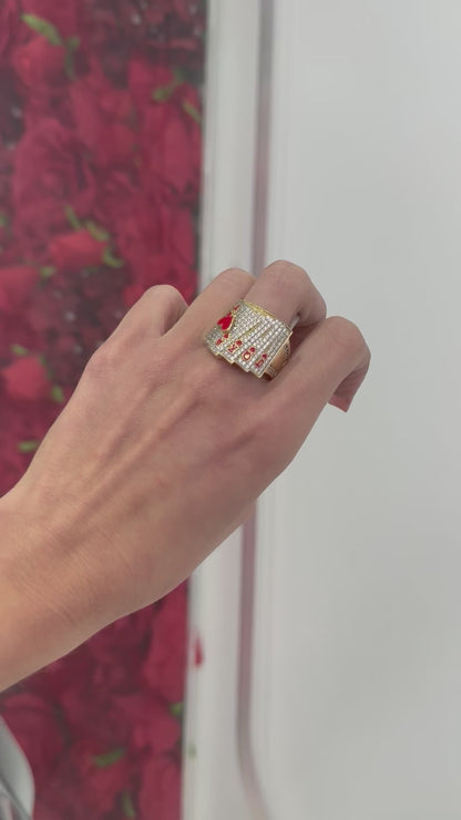 14K Card Ring