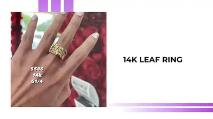 14K Leaf Ring by@Outfy