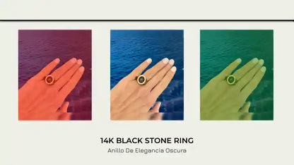 14K Black Stone Ring by@Outfy