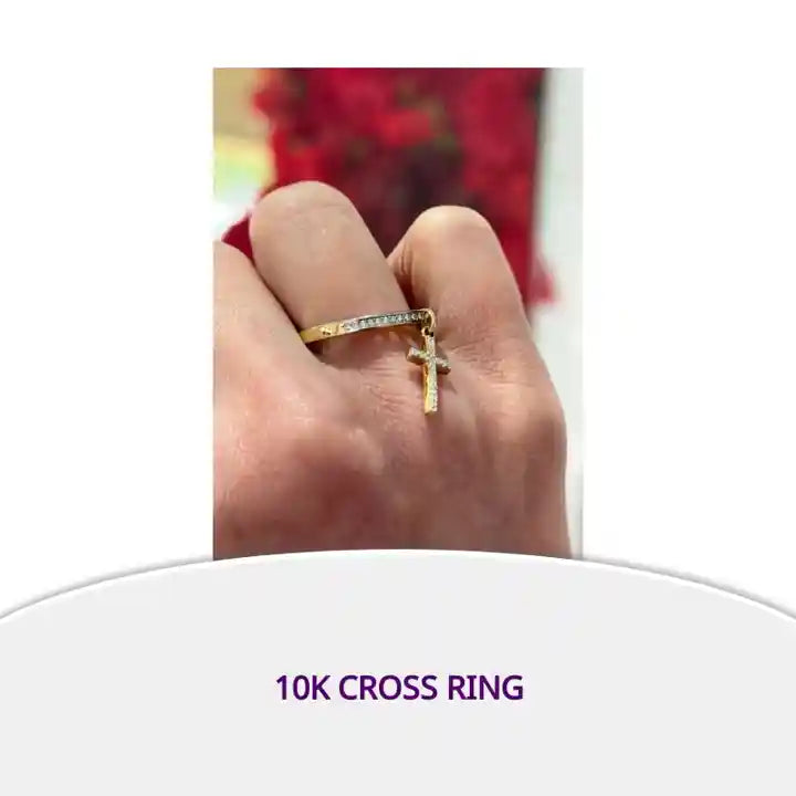 10K Cross Ring by@Outfy