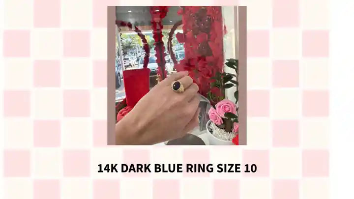 14K Dark Blue Ring Size 10 by@Outfy