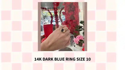 14K Dark Blue Ring Size 10 by@Outfy