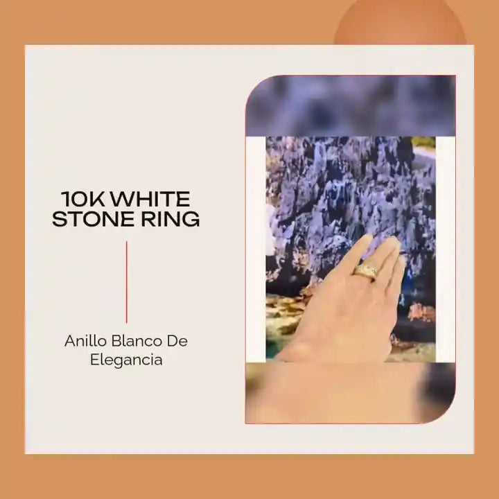 10K White Stone Ring by@Outfy