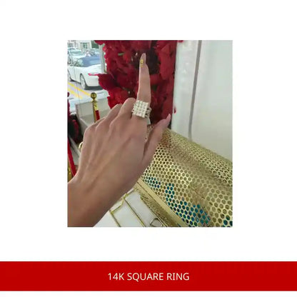 14K Square Ring by@Outfy