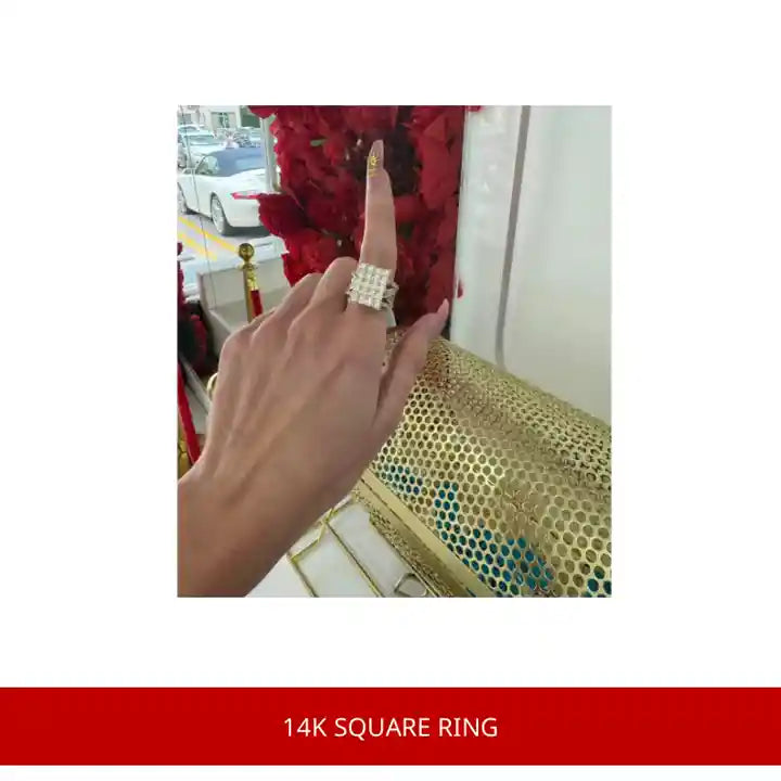 14K Square Ring by@Outfy