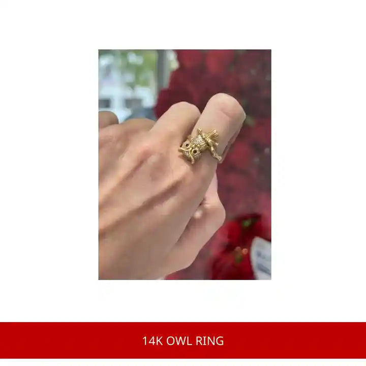 14K Owl Ring by@Outfy