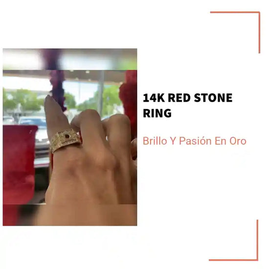 14K Red Stone Ring by@Outfy