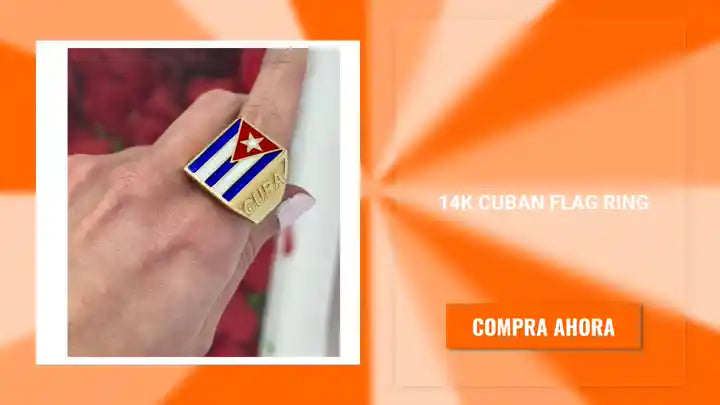 14K Cuban Flag Ring by@Outfy
